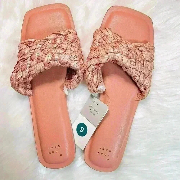 Women’s A New Day Nicolette Raffia Sandals in Pink Size 9 - Picture 3 of 6